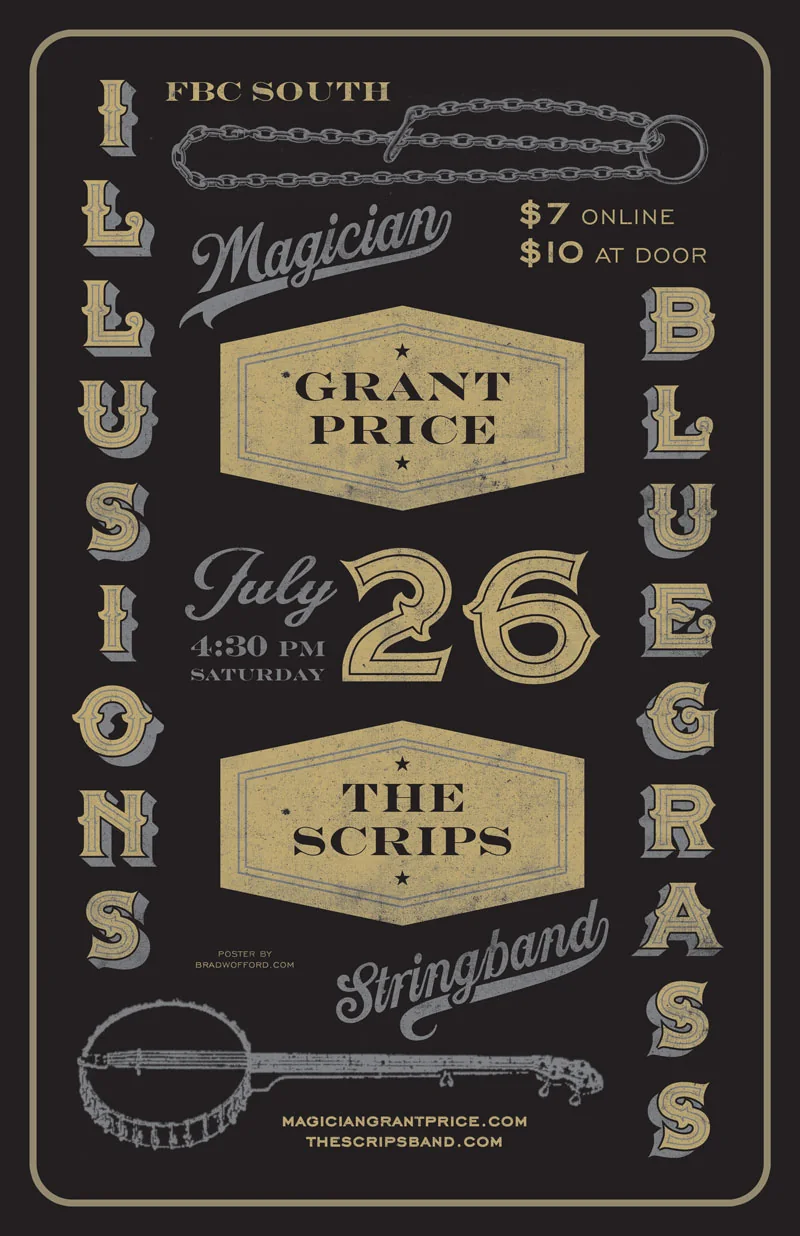 The Scrips Illusions and Bluegrass concert poster